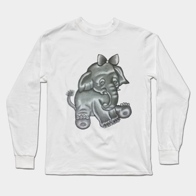 Cute lil Elephant Long Sleeve T-Shirt by MissyMoo